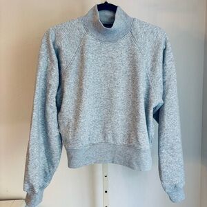 American Eagle Everyday Luxe Mockneck Sweatshirt, Heather Gray XS